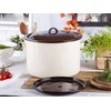 Emaliuotas virimo puodas 13,6 l skersmuo 30cm | aukštis 20cm | kreminės/rudos spalvos, su dangčiu