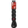 Emos Ilgiklis 4 lizdų 5.0m su įžeminimu, su jungikliu (juodas) 1.5mm²
