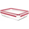 Emsa Clip&amp;Close stiklinis maisto konteineris 3 L raudonas