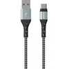 Energizer Ultimate – USB-A į USB-C jungiamasis laidas 2 m (sidabrinis)