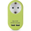 ENTAC Entac EPAG-1EE-2USB-L maitinimo kištukų adapteris, F tipas, laimo spalvos