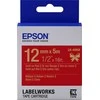 Epson etikečių kasetė, atlasinė juostelė LK-4RKK, auksinė/raudona, 12 mm (5 m)