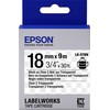 Epson C53S655008 etikečių juosta LK-5TBN klijai 18mmx9m juodi ant skaidraus