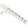 Maitinimo juosta Equip su apsauga nuo viršįtampių ir jungikliu, 5 Schuko lizdai, 2x USB-A, 1x USB-C, platininė (245555)