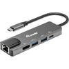 Equip 133489 knyginių kompiuterių dokas / jungčių replikatorius Vielinis USB 3.2 Gen 1 (3.1 Gen 1) Type-C Pilka