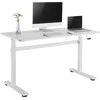 Ergo Office ER-401 Sėdimas stalas 140x60cm Rankiniu būdu reguliuojamo aukščio Biuro stalas max 117cm Ergonomiškas stalas, apkraunamas iki 40kg baltas
