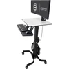 Laikiklis „Ergotron WorkFit-C Dual HD“ sėdima-stovima darbo stotis. Tinka 61 cm / 24 colių ekranams, sveriantiems 14,7kg. Palaiko iki 63 cm VESA 75x75 100x100 mm.