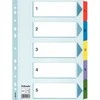 Skiriamieji lapai Esselte MYLAR, A4, kartoniniai 1-5 skaičiai PP, įvairių spalvų