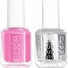 Rinkinys „Essie“: Nagų lakas „Vegan Glossy Shine Finish“ 20 Lovie Dovie 13,5 ml + Nagų priežiūra - „Good To Go Top Coat“ nagų stiprinimo lakas, 5 ml