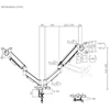 eStuff Laikiklis 2 monitoriams Dual Gas Spring Monitorius Mount