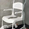 Medpunkt ETAC Clean 55 cm / 2 stabdžiai Neįgaliojo vežimėlis su tualeto funkcija Baltas