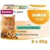 IAMS DELIGHTS Senior Land & Sea Collection dėžutėje – šlapias kačių ėdalas – 8 x 85 g