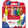 Faber-Castell spalvoti pieštukai su neslystančiu paviršiumi, 6 vnt., su drožtuku (110635)