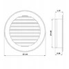 Plast. ventiliacijos grotelės EUROPLAST VR125, D125, baltos