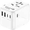 Evelatus 651DCPro 2in1 Pasaules 160 valstu barošanas adapteris un PD 35W lādētājs 3x USB-C / 2x USB Balts