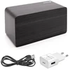 Evelatus EMC01 Digitāls Koka kubs Pulkstenis Modinātājs uzrāda mitrumu temperatūru + USB lādētājs Melna