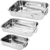 Excellent Houseware Kepimo indas plieninė stačiakampio formos 3 vnt.