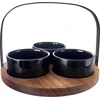 Excellent Houseware Keramikinių dubenėlių rinkinys su padėklu 130 ml