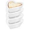 Excellent Houseware Snackkom Porceliano Užkandžių Dubenėliai 4 vnt. 35 ml Širdies Forma
