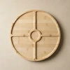 Excellent Houseware Apvalus besisukantis padėklas užkandžiams patiekti GIRO, Ø 33 cm, bambukas