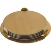 Excellent Houseware Padėkliukai puodeliams plieninė su stovu auksinė 10 cm 6 vnt.