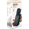 Excellent Houseware Puikus namų apyvokos reikmenų rinkinys iš 5 Fiskars peilių 1073023 juodas