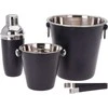 Excellent Houseware Plieninis kokteilių gaminimo rinkinys 4 vnt. juodas