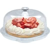 Excellent Houseware Daugiafunkcinė lėkštė tortams su plastikiniu dangteliu