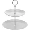 Excellent Houseware Porcelianinė serviravimo lėkštė 2 aukštų 21 cm