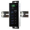 EXSYS EX-1185HMVS-WT metalinis USB 3.0 šakotuvas, 4 prievadų, DIN bėgelis, darbinė temperatūra nuo -40 °C iki 85 °C.
