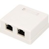 „Extralink“ paviršinio montavimo lizdas, 2x RJ45 CAT5E STP