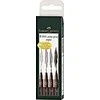 Rašikliai piešimui Faber-Castell PITT, S, F, M, B, 4vnt., rudos spalvos