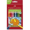 Spalvoti pieštukai Faber-Castell Jumbo, Tribriauniai, 12 spalvų