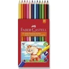 Spalvoti pieštukai Faber-Castell Jumbo, Tribriauniai, 12 spalvų
