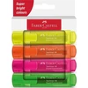 Teksto žymeklių rinkinys Faber-Castell 46, labai ryškių spalvų, 4 spalvų