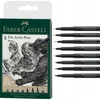 Faber-Castell - Pitt Artist Pen India rašalinis rašiklis, piniginė iš 8, juodas (167158)