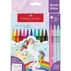 Flomasteriai Faber-Castell Unicorn, 10+3 spalvų + lipdukai
