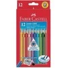 Spalvoti akvareliniai pieštukai Faber-Castell Grip Jumbo, tribriauniai, 12 spalvų,