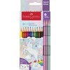 Spalvoti pieštukai Faber-Castell Colour Grip Unicorn 10 +3 pastelinės spalvos