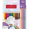 Spalvoti pieštukai Faber-Castell Color Grip Unicorn 18 +6 pastelinės spalvų
