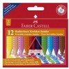*Plastikinės kreidelės Faber-Castell Grip Jumbo, tribriaunės, 12 spalvų