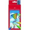 Spalvoti pieštukai Faber-Castell Junior Grip, tribriauniai, 10 spalvų, su drožtuku