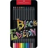 Spalvoti pieštukai Faber-Castell Juodas Edition, 12 metalinėje dėžutėje