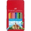 Spalvoti pieštukai Faber-Castell Knights, 12 spalvų, metalinėje dėžutėje