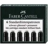 Rašalo kapsulės Faber-Castell, 6 vnt, juodos spalvos