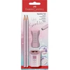 Faber-Castell Pieštukas 2 vnt. + trintukas + drožtukas Sparkle Cosmic rožinis