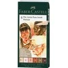 Rašikliai piešimui Faber-Castell PITT Artist Pen B, Portree, teptukiniai, 6 spalvos