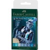 Rašikliai piešimui Faber-Castell Pitt Artist Pen The Blues, 8vnt