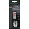 Rinkinys Faber-Castell 1111, 3 pieštukai HB, drožtukas ir trintukas, juodos spalvos