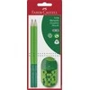 Faber Rinkinys: 2001 mm skersmens pieštukai su rankena, dvigubas drožtukas, spalvų mišinys, blisterinė pakuotė, Faber-Castell [0 0]